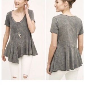 Anthropologie Flutter Peplum Tee